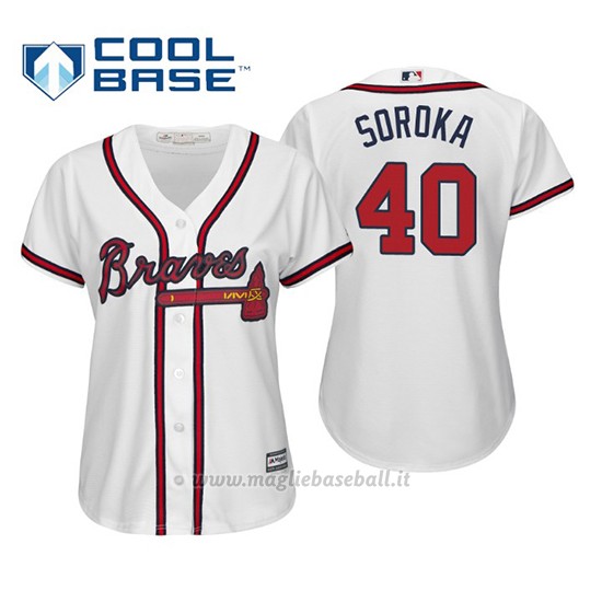 Maglia Baseball Donna Atlanta Braves Mike Soroka Cool Base Majestic 1ª2019 Bianco